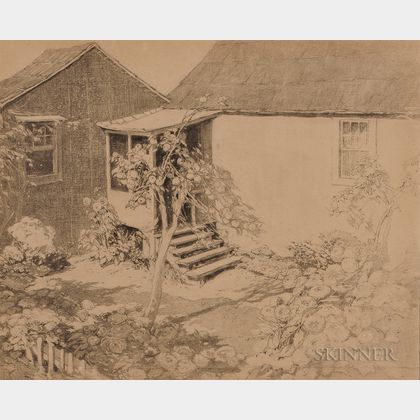Lilian Westcott Hale (American, 1881-1963) Kitchen Garden with Apple Tree