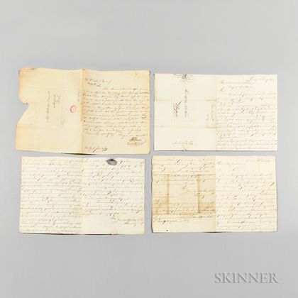 Four Documents Relating to the Vernon Brothers, Slave Traders of Newport, Rhode Island. Estimate $300-500