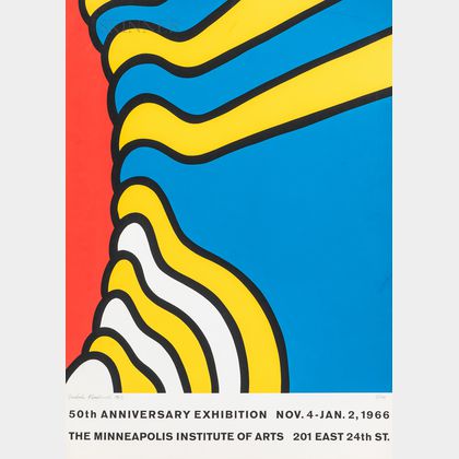 Nicholas Krushenick (American, 1929-1999) Exhibition Poster: 50th Anniversary Exhibition-The Minneapolis Institute of Arts