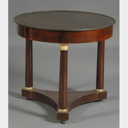 Empire Gilt-bronze Mounted Marble-top Mahogany Center Table