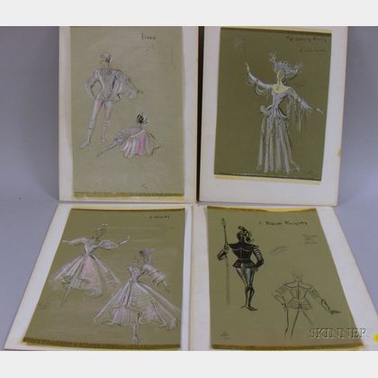 Group of Designs for Ballet and Various Stage Productions