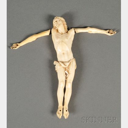 Continental Carved Ivory Figure of Christ