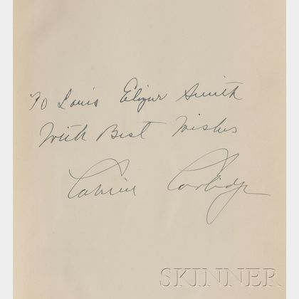 Coolidge, Calvin (1872-1933),Presentation Copy