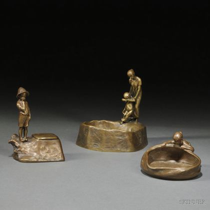 Peter Tereszczuk (Austrian, 1875-1963) Three Brown-patinated Bronzes