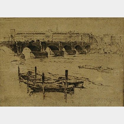 Joseph Pennell (American, 1860-1926) Waterloo Bridge and Somerset House