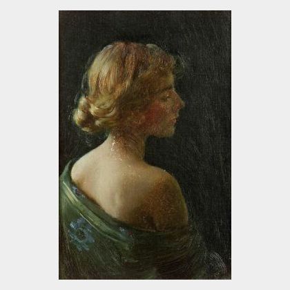 Charles Courtney Curran (American, 1861-1942) An Elegant Woman in Profile