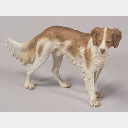 Viennese Cold Painted Miniature Bronze Figure of a Setter
