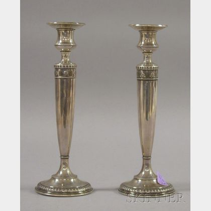 Sold at auction Pair of Mathews Co. Sterling Silver Tall Weighted ...