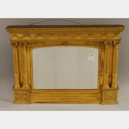 Small Neoclassical-style Carved Giltwood Framed Mirror