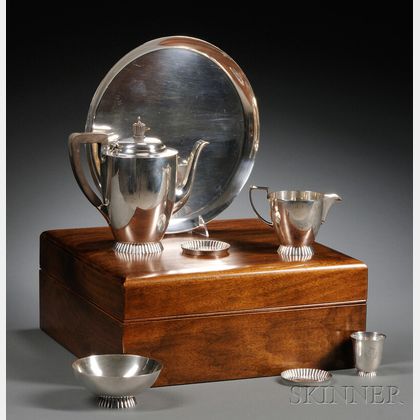 Elizabeth II Modernist Silver Tea Service