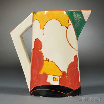 Clarice Cliff Green Autumn Conical Jug