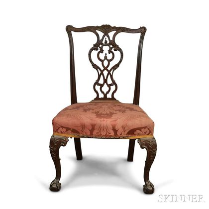 Chippendale-style Carved Mahogany Side Chair