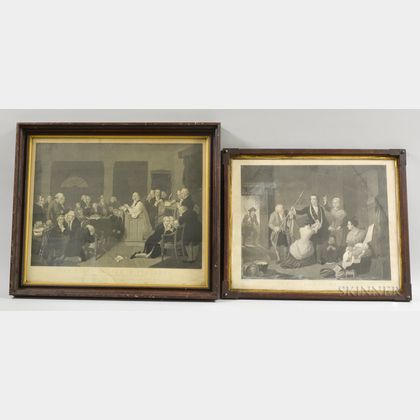 Five Framed Prints of American Historical Scenes