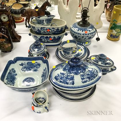 Group of Blue and White Export Porcelain