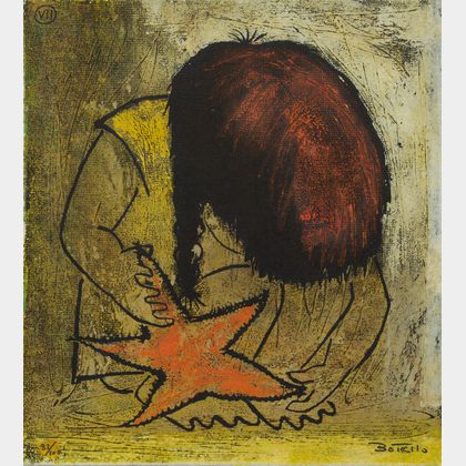 Ángel Botello (Spanish-Puerto Rican, 1913-1986) Girl Playing with a Starfish