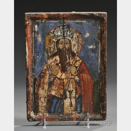 Greek Icon Depicting Saint Basil