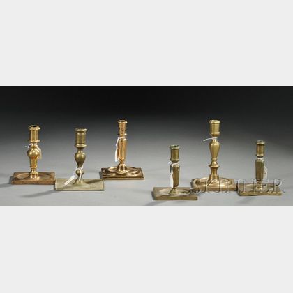 Six Spanish-style Brass Candlesticks