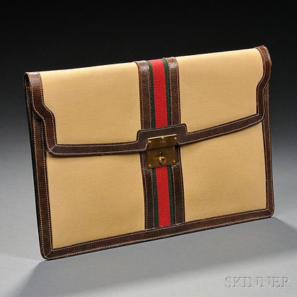 Gucci Canvas and Leather Envelope Case