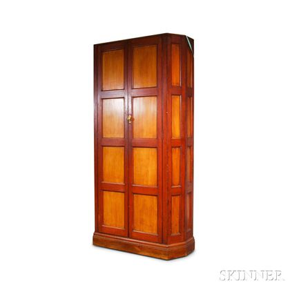 Mahogany Paneled Two-door Wall Cupboard