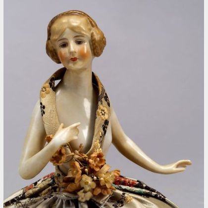 Porcelain Nude Half Doll Pincushion