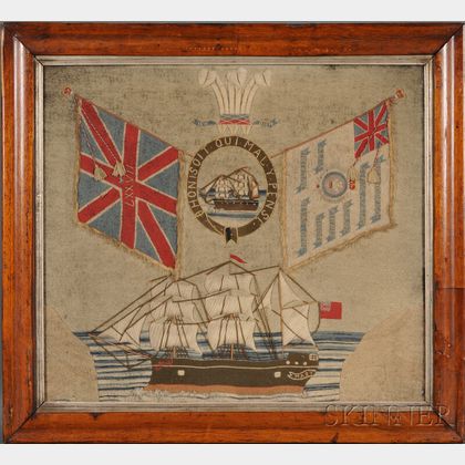 Framed Woolwork of the Ship Mary
