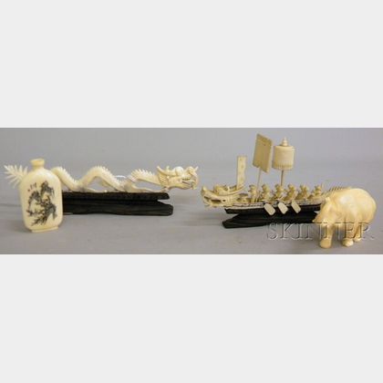 Four Small Chinese Ivory Carvings