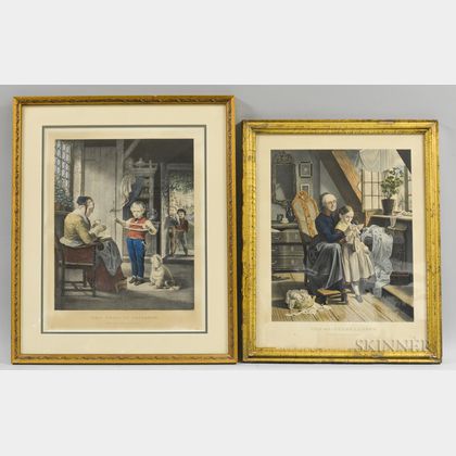 Two Framed Currier & Ives Engravings
