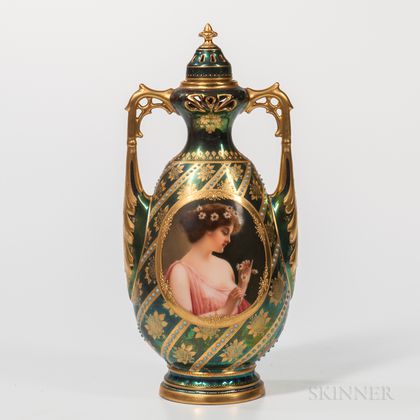 Royal Vienna Porcelain Vase and Cover