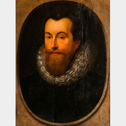 Dutch School, 17th Century Portrait of a Man in a Lace Ruff Collar