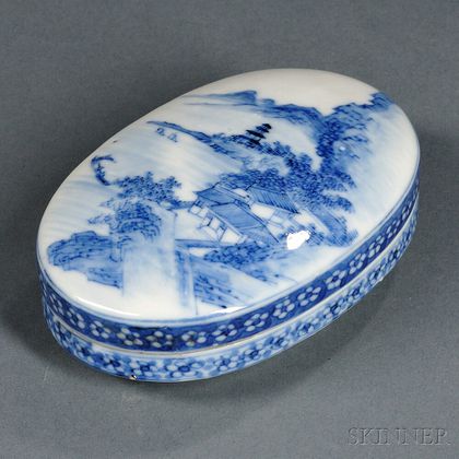 Blue and White Porcelain Covered Case