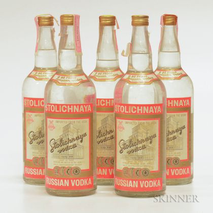 Stolichnaya Vodka, 5 quart bottles 