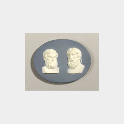 Wedgwood and Bentley Solid Blue Jasper Double Portrait Medallion