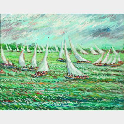 Reynolds Beal (American, 1867-1951) Sailboats