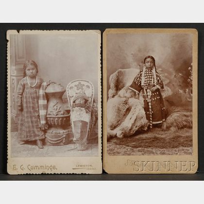 Two Cabinet Card Photographs of Indian Children
