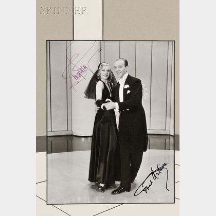 American School, 20th Century Two Framed Autographed Photographs: Fred Astaire and Ginger Rogers from Shall We Dance