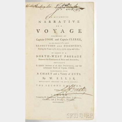 Ellis, William Wade (1751-1785) An Authentic Narrative of a Voyage Performed by Captain Cook and Captain Clerke.