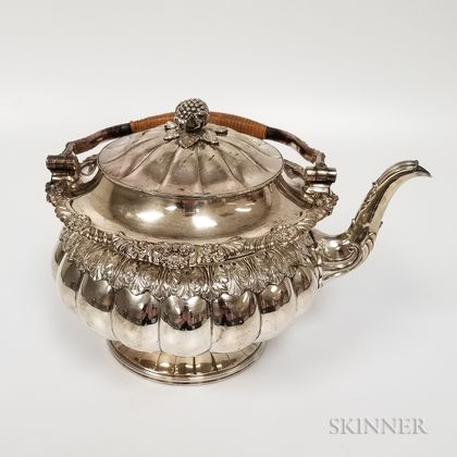 Large Silver Plate Hot Water Kettle