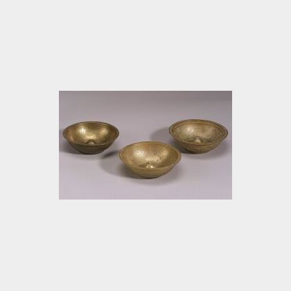 Three Brass Medicine Bowls
