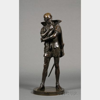 Pierre Marie Oge, (French, 1817-1867) Large Bronze Standing Figure of Mephistopheles