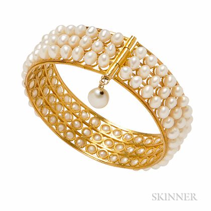 18kt Gold and Freshwater Pearl Bracelet