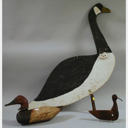 Four Wooden Decoys and Figures