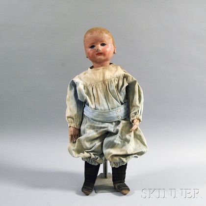 Large Martha Chase-type Oil-painted Stockinette Baby Boy Doll