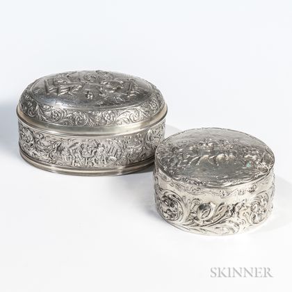 Two Continental Silver Boxes