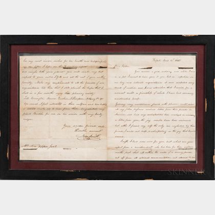 Manuscript Letter from Joseph Smith to Benjamin Hoppin While Imprisoned in Tripoli