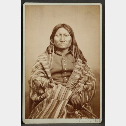 Cabinet Card Photograph of a Comanche Brave