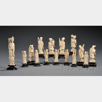 Fifteen Ivory Carvings