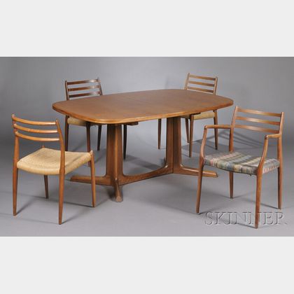 Neils Moller Dining Table and Eight Chairs