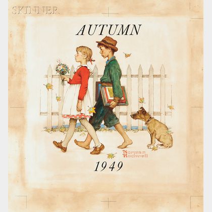 Norman Rockwell (American, 1894-1978) Young Love: Walking to School