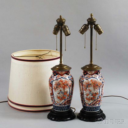 Pair of Imari Porcelain Vases