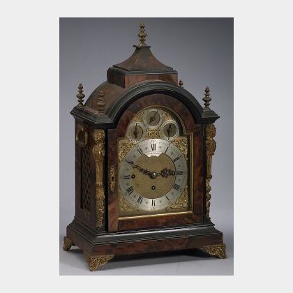 Louis XVI-style Tortoiseshell Veneered Bracket Clock